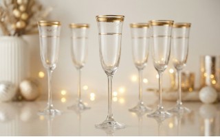 Zestaw 6 Kieliszków do szampana 160 ml Dolce Vita Gold