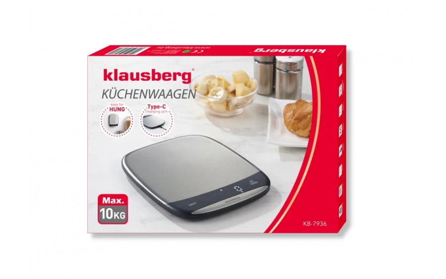 Waga kuchenna do 10kg USB KB-7936 srebrna