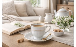 Komplet 6 filiżanek 250 ml + spodki Maria Teresa Gold