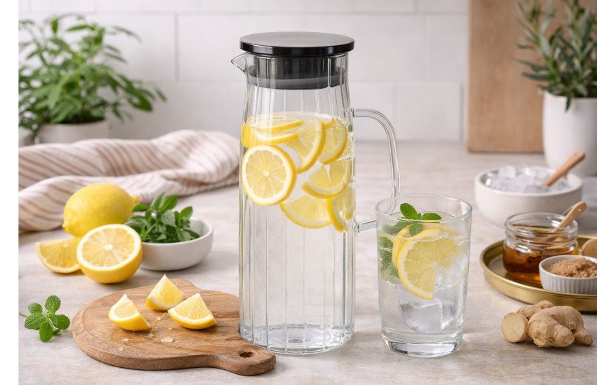 Dzbanek szklany 1,2 L La Banda z pokrywką