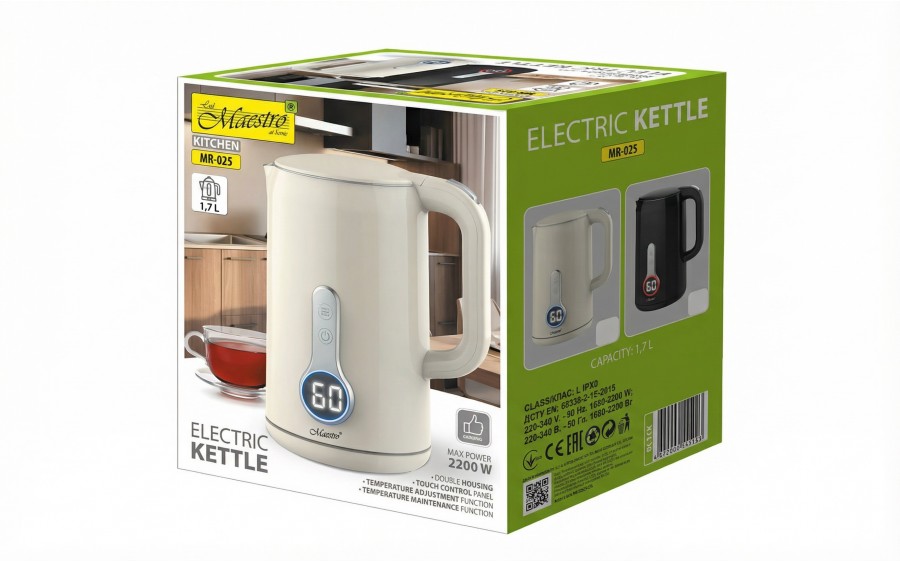 Czajnik elektryczny 1,7 L MR-025 czarny