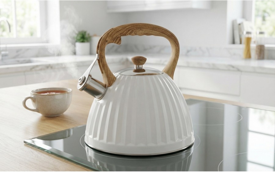 Czajnik tradycyjny 2,8 L Henry biały nierdzewny