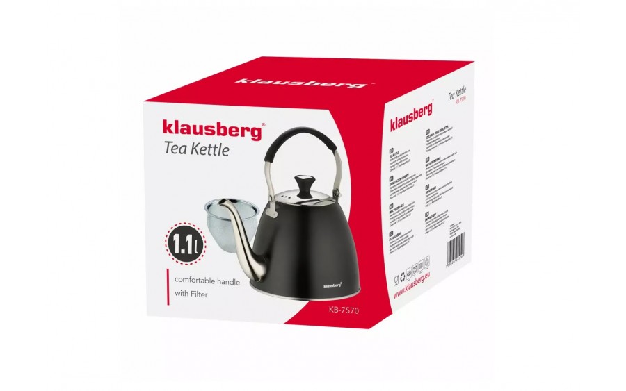 Czajnik zaparzacz z sitkiem 1,1 L czarny KB-7570