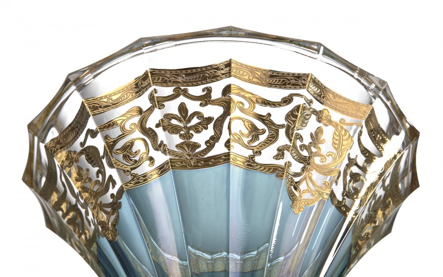 Misa kryształowa 26 cm na nodze BLUE-FT-D