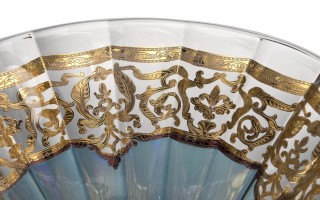 Misa kryształowa 26 cm na nodze BLUE-FT-D