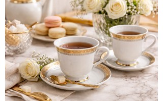 Komplet 6 filiżanek 250 ml + spodki Lorraine G768