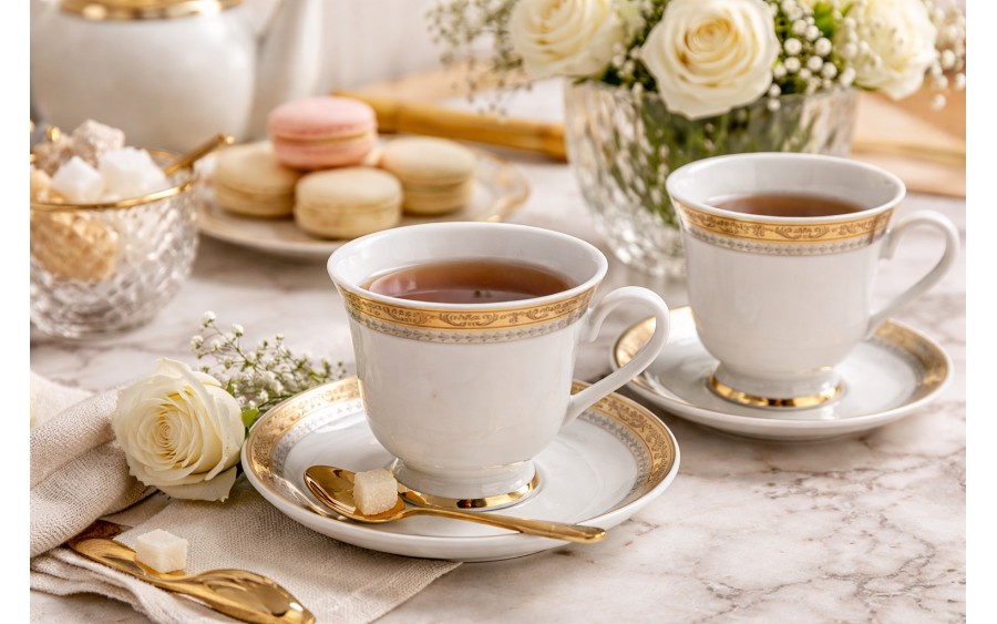 Komplet 6 filiżanek 250 ml + spodki Lorraine G768