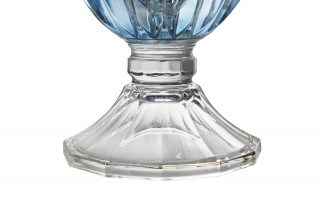 Wazon kryształowy 35 cm na nodze Blue-FT-AD