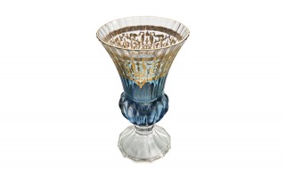 Wazon kryształowy 35 cm na nodze Blue-FT-AD