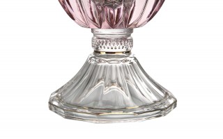 Wazon kryształowy 35 cm na nodze Pink-FT-AD