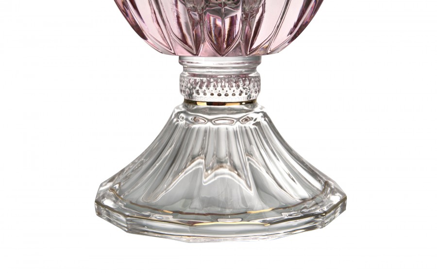 Wazon kryształowy 35 cm na nodze Pink-FT-AD