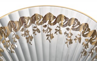 Wazon kryształowy 35 cm na nodze Pink-FT-AD