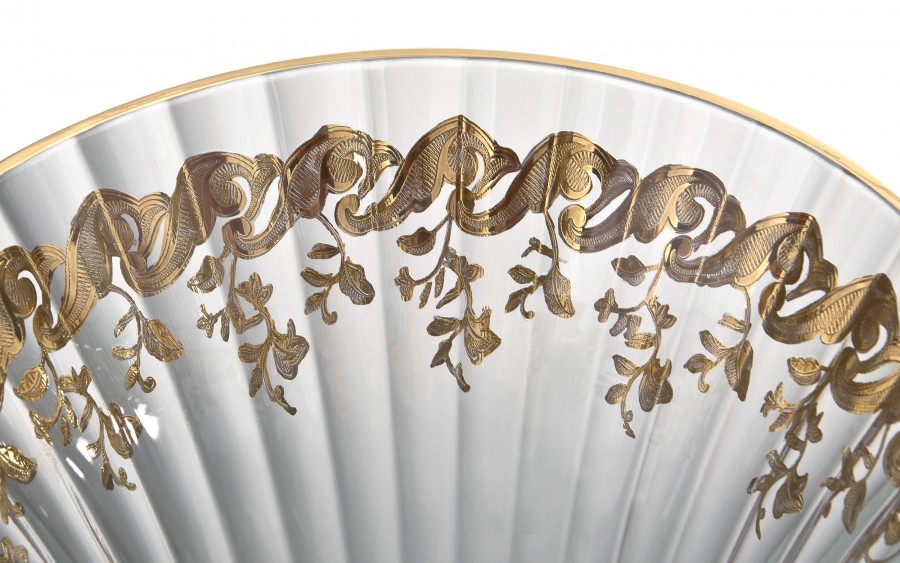 Wazon kryształowy 35 cm na nodze Pink-FT-AD