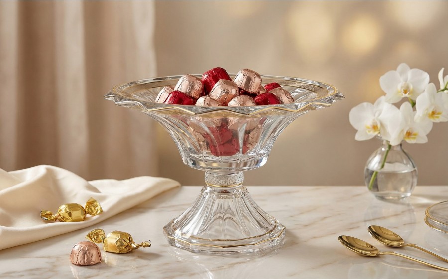 Misa kryształowa 30 cm na nodze Picadelli Royal Gold