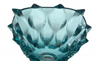 Misa kryształowa 30,5 cm na nodze Samba Aquamarine