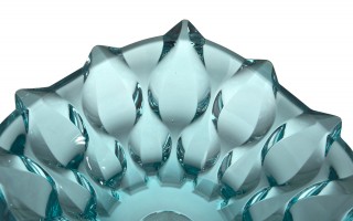 Misa kryształowa 30,5 cm na nodze Samba Aquamarine