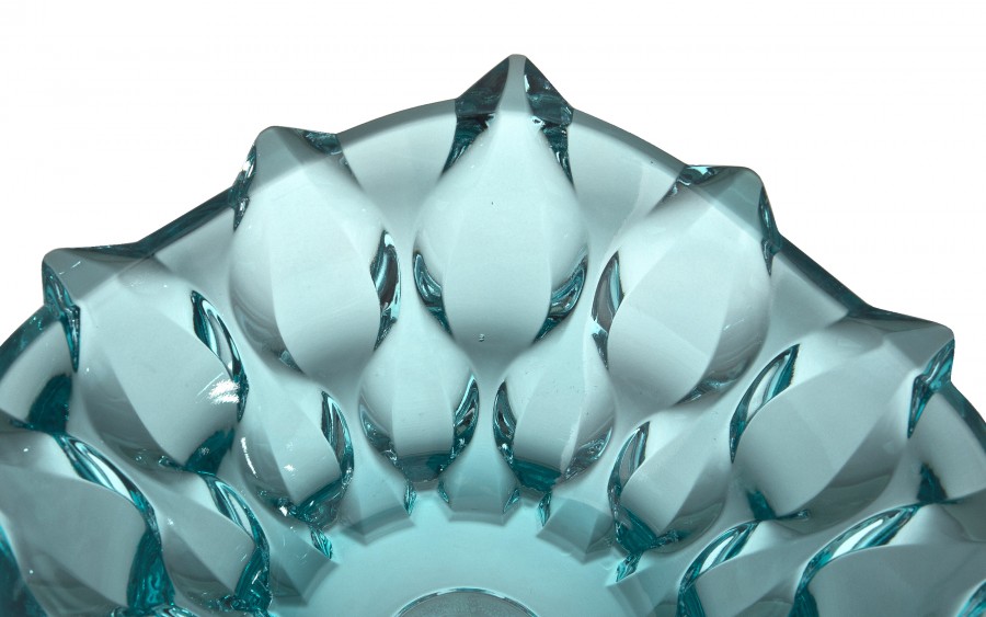 Misa kryształowa 30,5 cm na nodze Samba Aquamarine