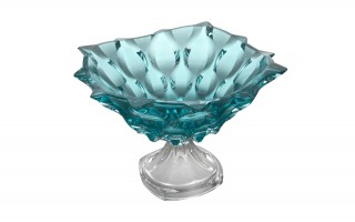 Misa kryształowa 30,5 cm na nodze Samba Aquamarine