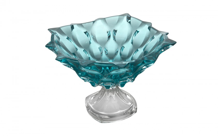 Misa kryształowa 30,5 cm na nodze Samba Aquamarine