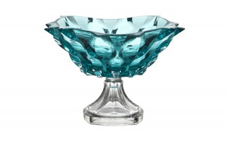 Misa kryształowa 30,5 cm na nodze Samba Aquamarine