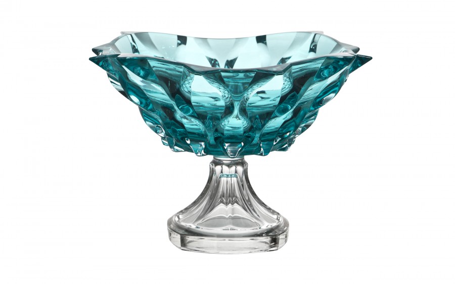 Misa kryształowa 30,5 cm na nodze Samba Aquamarine