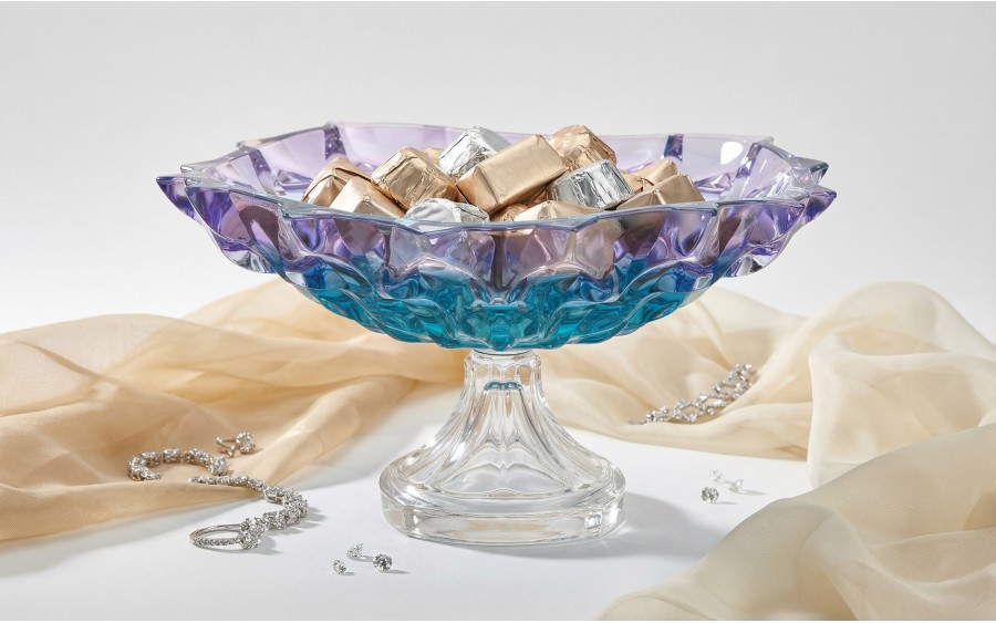 Misa kryształowa 35 cm na nodze Samba Gradient Bohemia