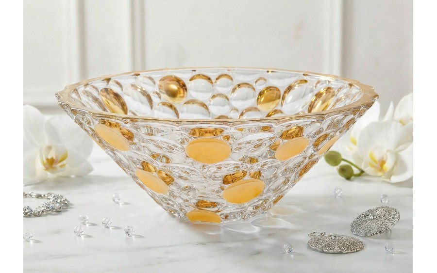 Misa kryształowa 30 cm Jihlava Lisboa Gold