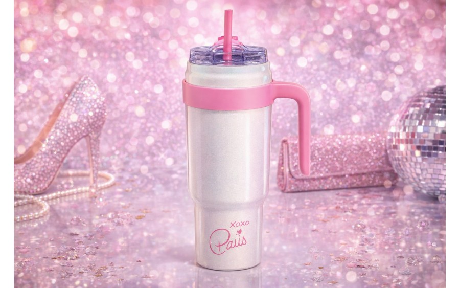 Kubek termiczny do napojów 1 L biały Paris Hilton