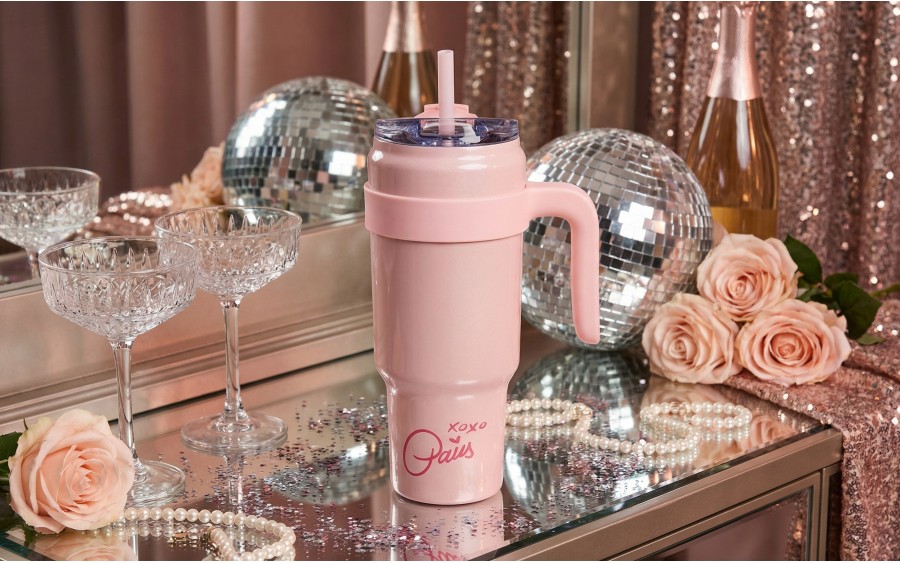 Kubek termiczny do napojów 1 L różowy Paris Hilton