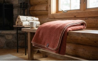 Koc wełniany 160x200 cm MERANO 07547460 Terracotta