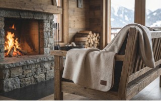 Koc wełniany 160x200 cm MERANO 07548060 Ecru