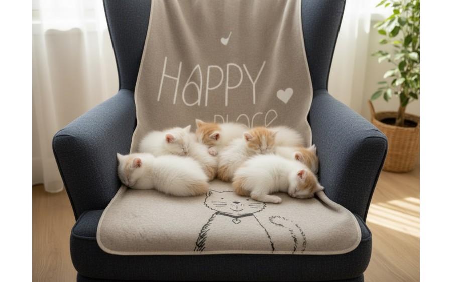 Koc dla zwierzaka 70x90 cm Napis Kot 73179379