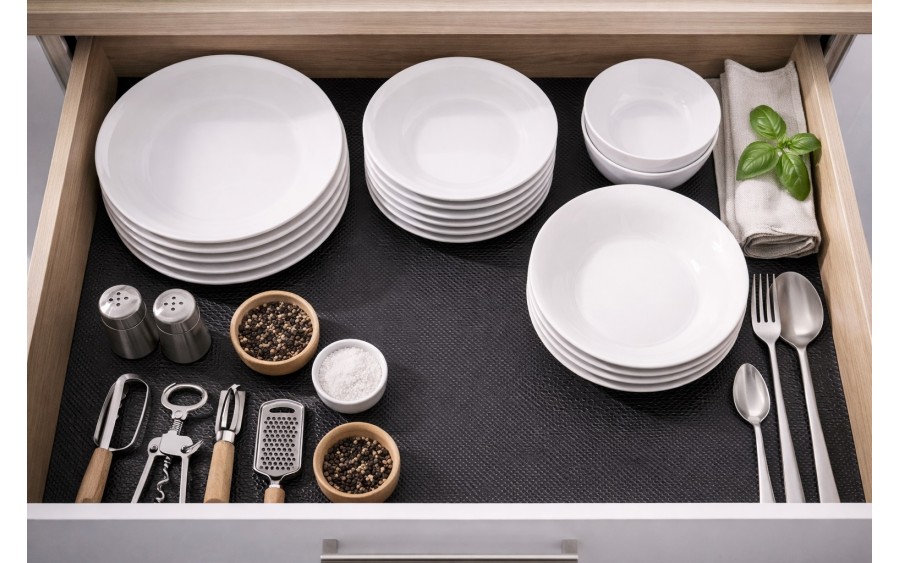 Mata antypoślizgowa do szuflad 30 x 80 cm czarna Tadar