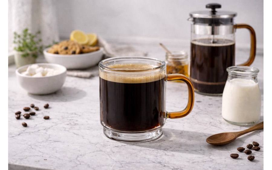 Komplet 2 szklanek termicznych do espresso z podwójną ścianką 80 ml Amber