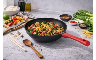 Patelnia Wok 32 cm Obsidian