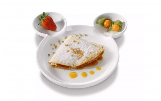 Talerz dziecięcy 26,5 cm Miś biały