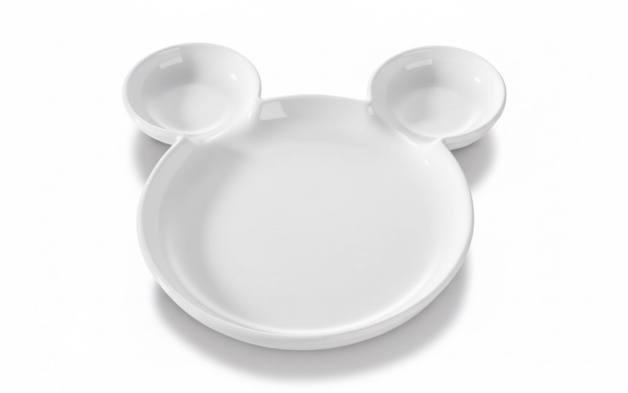 Talerz dziecięcy 26,5 cm Miś biały