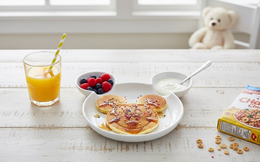 Talerz dziecięcy 26,5 cm Miś biały