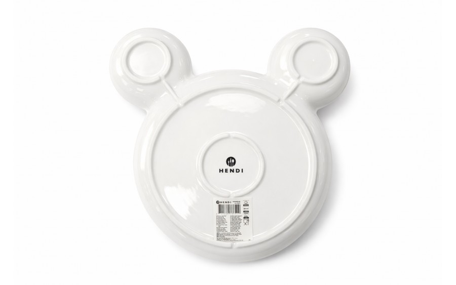 Talerz dziecięcy 26,5 cm Miś biały