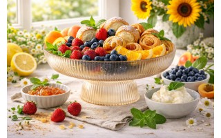 Patera 25 cm Curly bursztynowa AMBITION