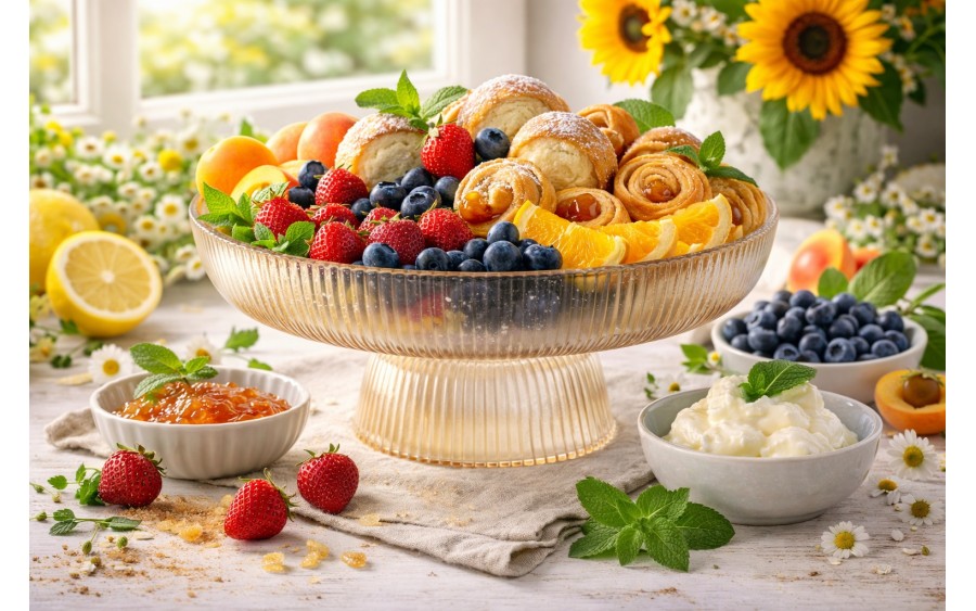 Patera 25 cm Curly bursztynowa AMBITION