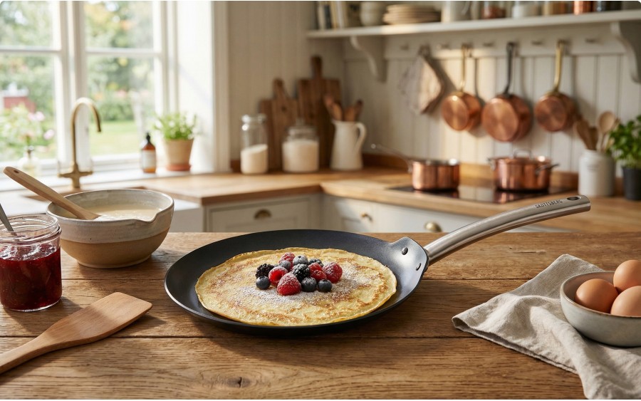 Patelnia do naleśników stalowa 28 cm Skottsberg carbon steel