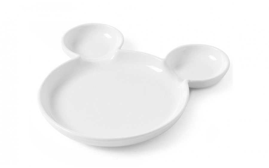 Talerz dziecięcy 26,5 cm Miś biały