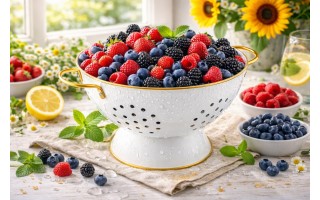 Durszlak cedzak z rączkami 24 cm Royal biały