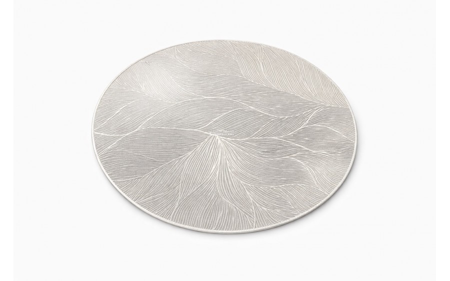 Mata stołowa 38 cm dekoracyjna Glossy srebrna 60252 wz. 2