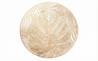 Mata stołowa 38 cm dekoracyjna Glossy złota 60252 wz. 1