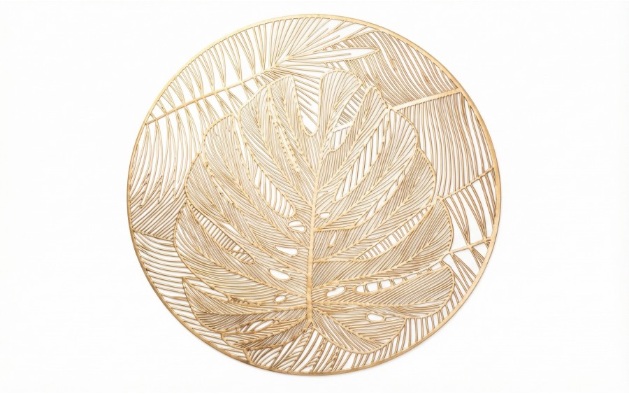 Mata stołowa 38 cm dekoracyjna Glossy złota 60252 wz. 1