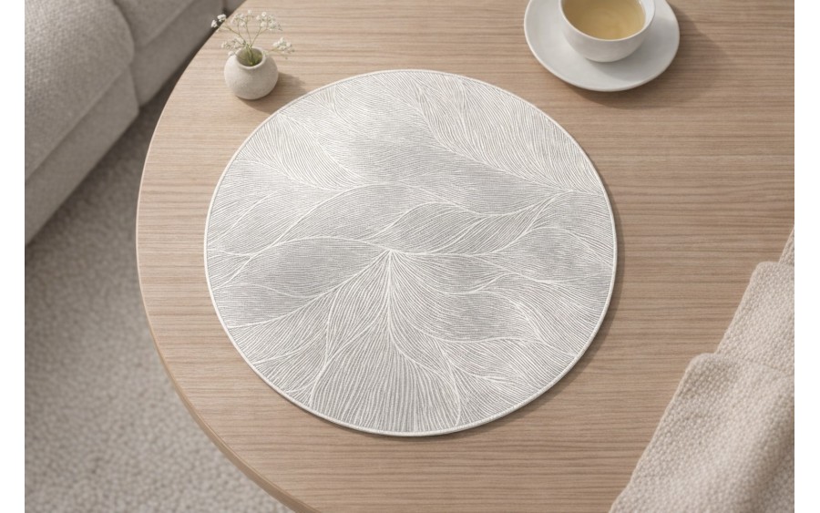 Mata stołowa 38 cm dekoracyjna Glossy srebrna 60252 wz. 2