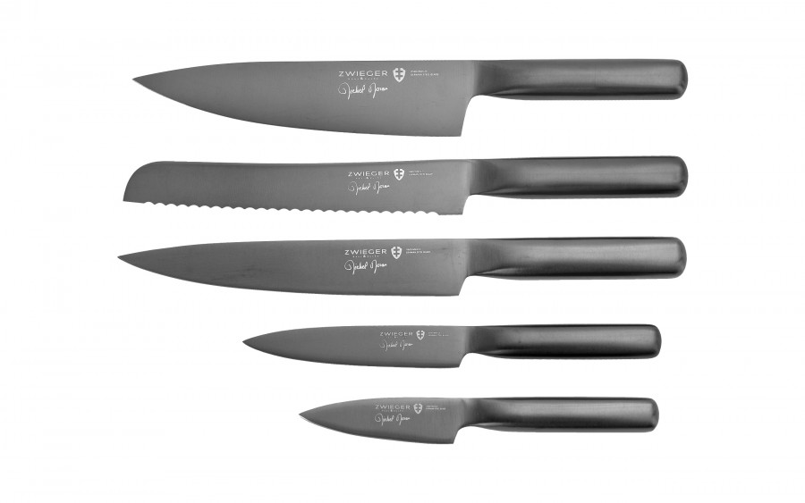 Zestaw noży w bloku 5 szt. DARQUE + patelnia gratis