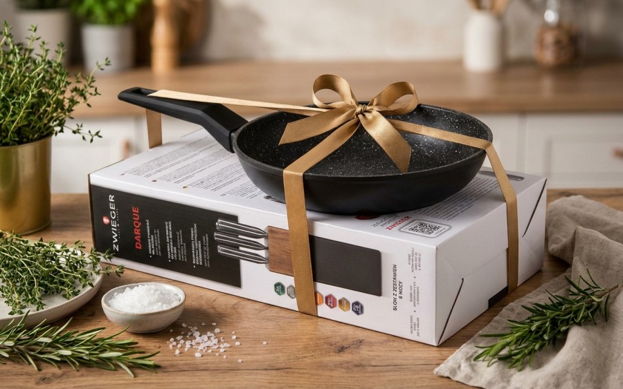 Zestaw noży w bloku 5 szt. DARQUE + patelnia gratis